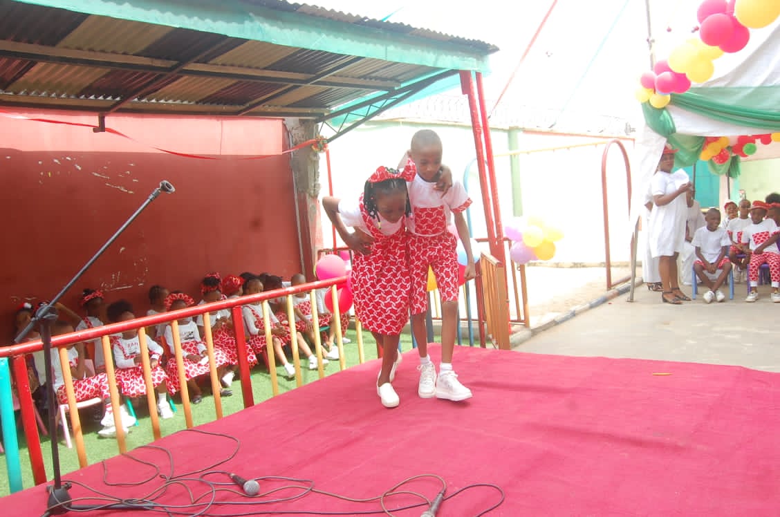 Pupils celebrating Christmas at school